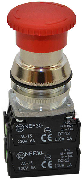 Кнопка NEF30-DRp2X2Y червона - W0-NEF30-DRP 2X2Y C